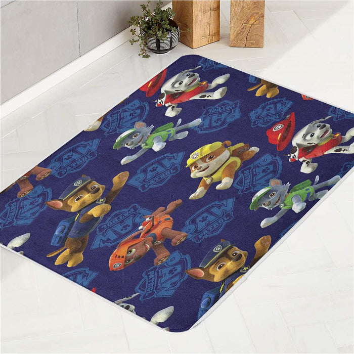 falling dogs pattern paw patrol bath rugs