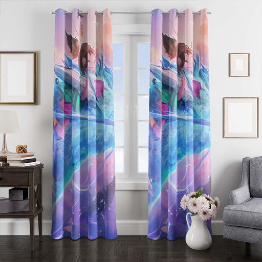 dragon chihiro spirited away window curtains