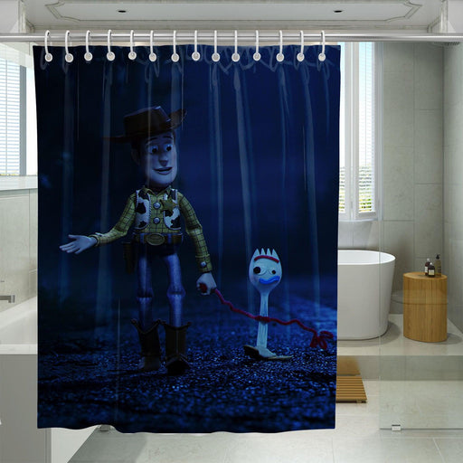 emotional scene from toy story 4 shower curtains