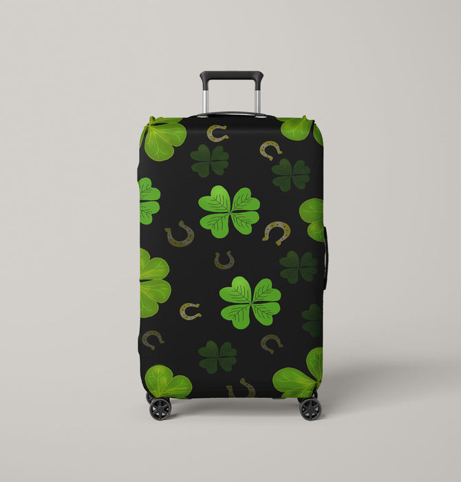 lucky clover horseshoe pattern Luggage Cover | suitcase