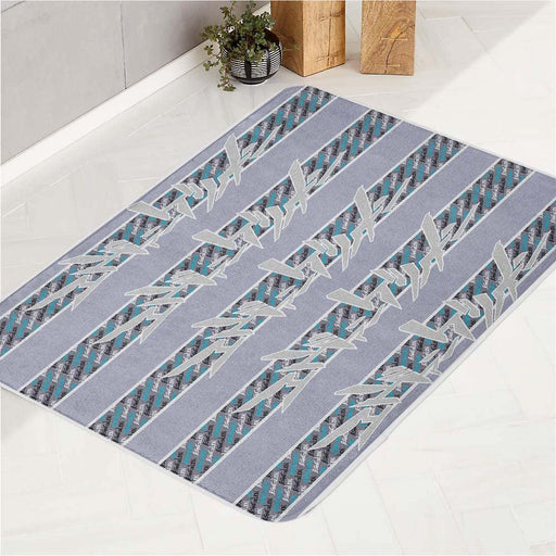 evangelion logo font pattern bath rugs