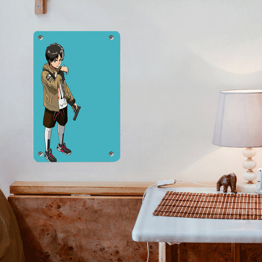 eren hypebeast with handgun Poster Metal print wall art