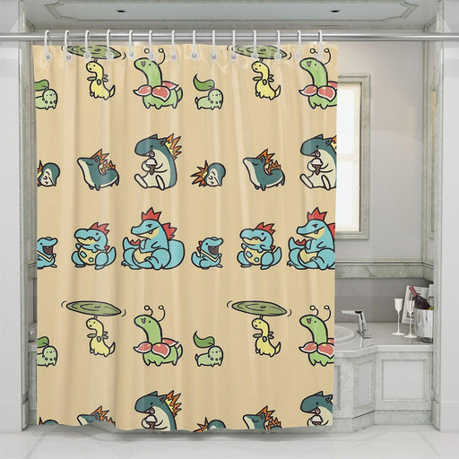 evolution of pokemon species shower curtains