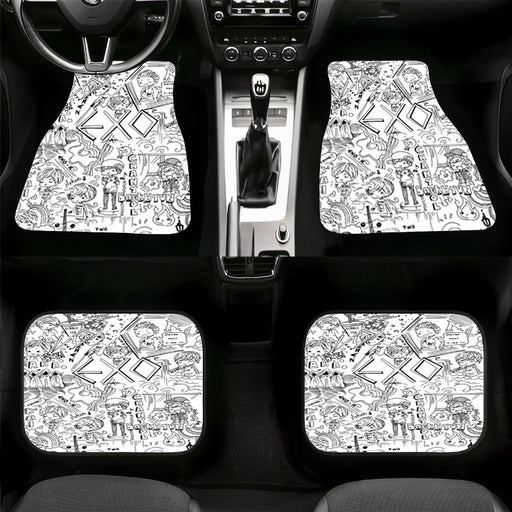 exo doodle member baekhyun chanyeol sehun Car floor mats Universal fit