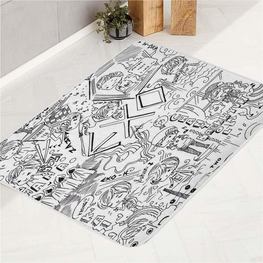 exo doodle member baekhyun chanyeol sehun bath rugs