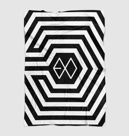 exo hexagon black and white logo Ultra soft fleece blanket