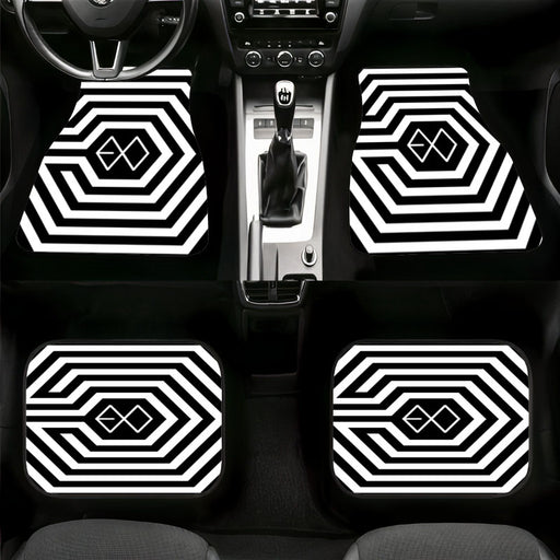 exo hexagon black and white logo Car floor mats Universal fit