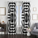 exo hexagon black and white logo window Curtain