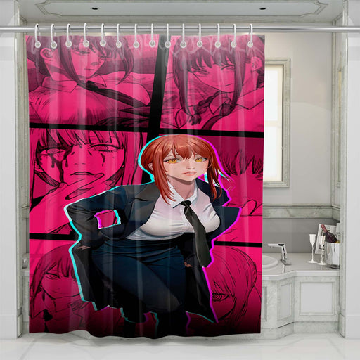 makima chainsaw anime shower curtains