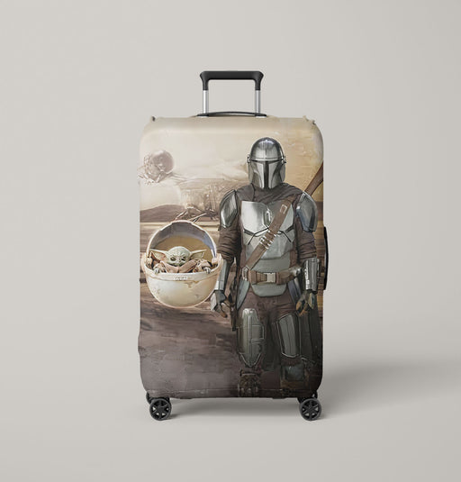 mandalorian baby yoda Luggage Cover | suitcase