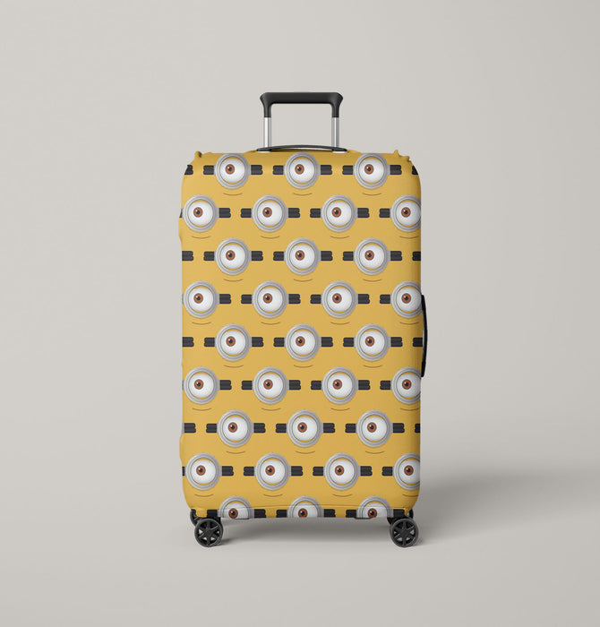 eyes of minions animation character Luggage Cover | suitcase