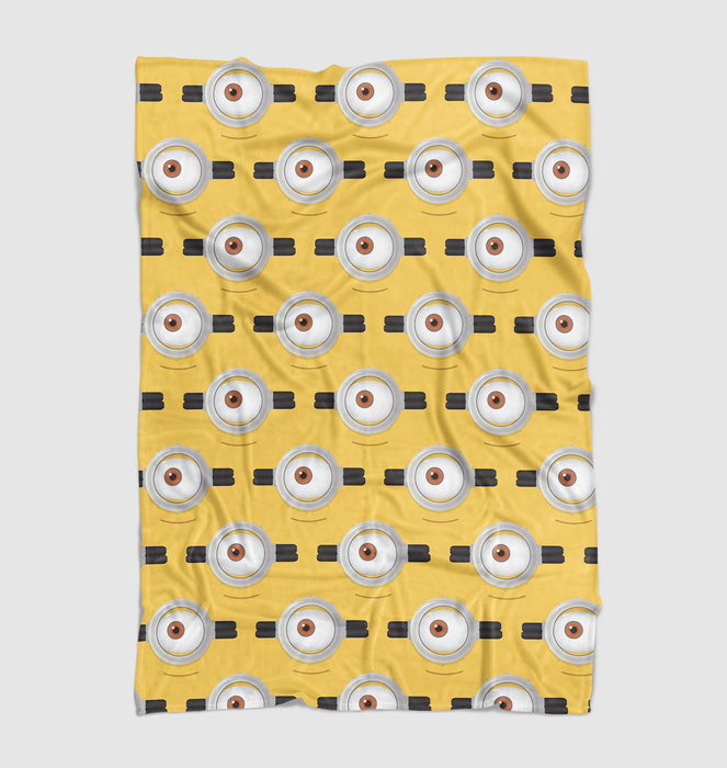 eyes of minions animation character Ultra soft fleece blanket