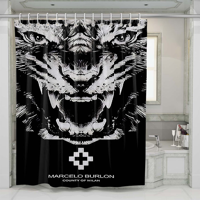 marcelo burlon white lion shower curtains