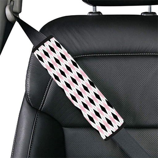 fabric pattern black and pink Car seat belt cover