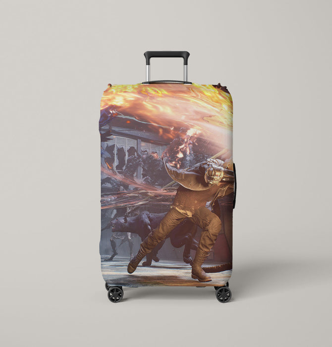 fighting with fire devil may cry Luggage Covers | Suitcase