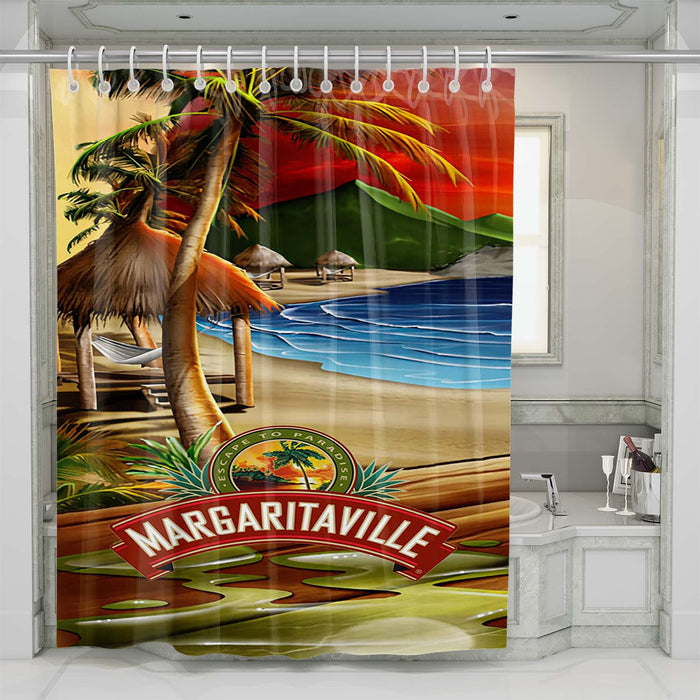 margaritaville beach shower curtains