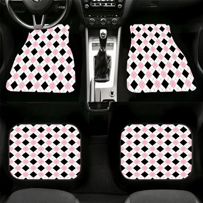 fabric pattern black and pink Car floor mats Universal fit