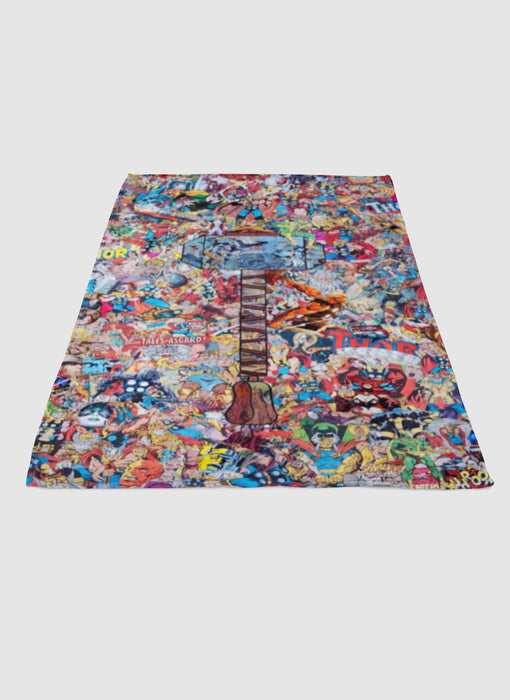 marvel universe comics soft fleece blanket