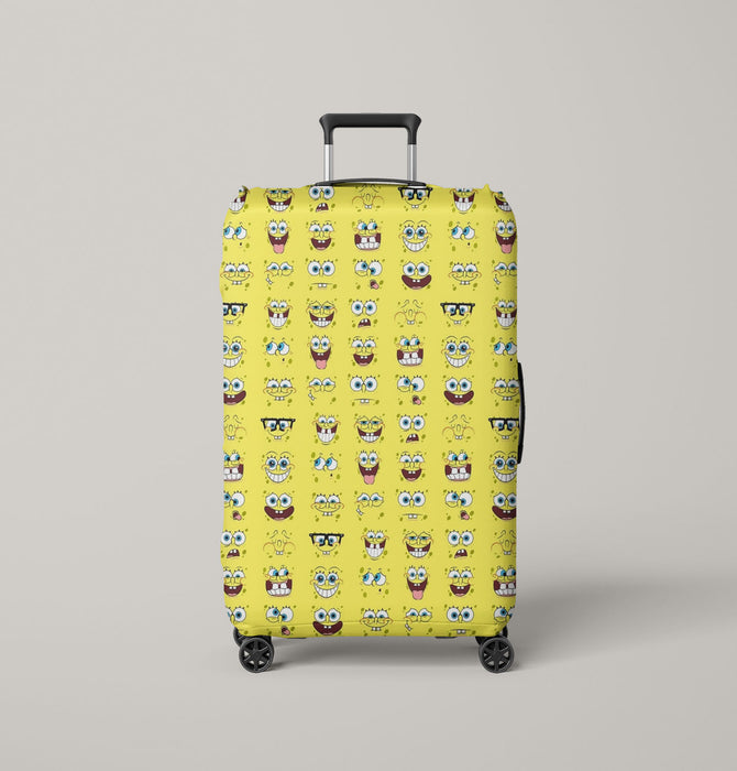 faces expression of spongebob squarepants Luggage Cover | suitcase