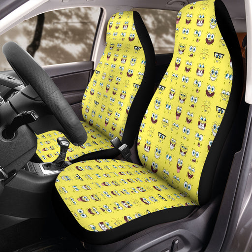 faces expression of spongebob squarepants Car Seat Covers