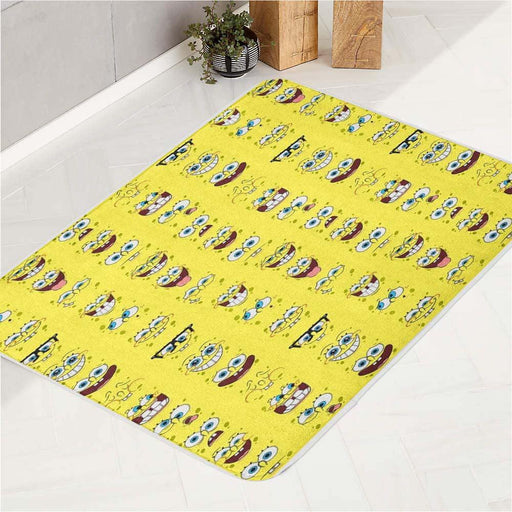 faces expression of spongebob squarepants bath rugs