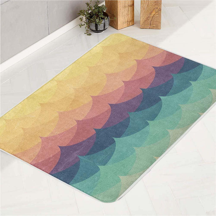 faded grunge pattern colorful bath rugs