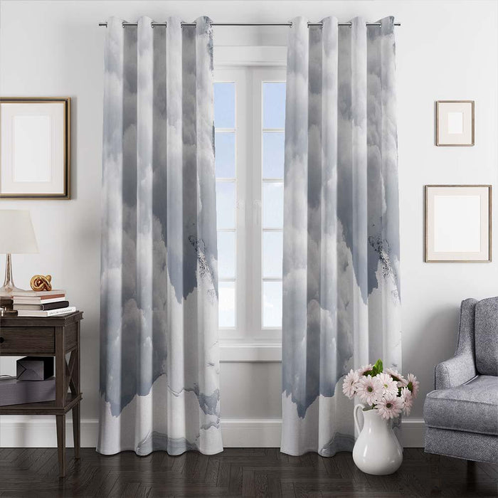 everest white window curtains