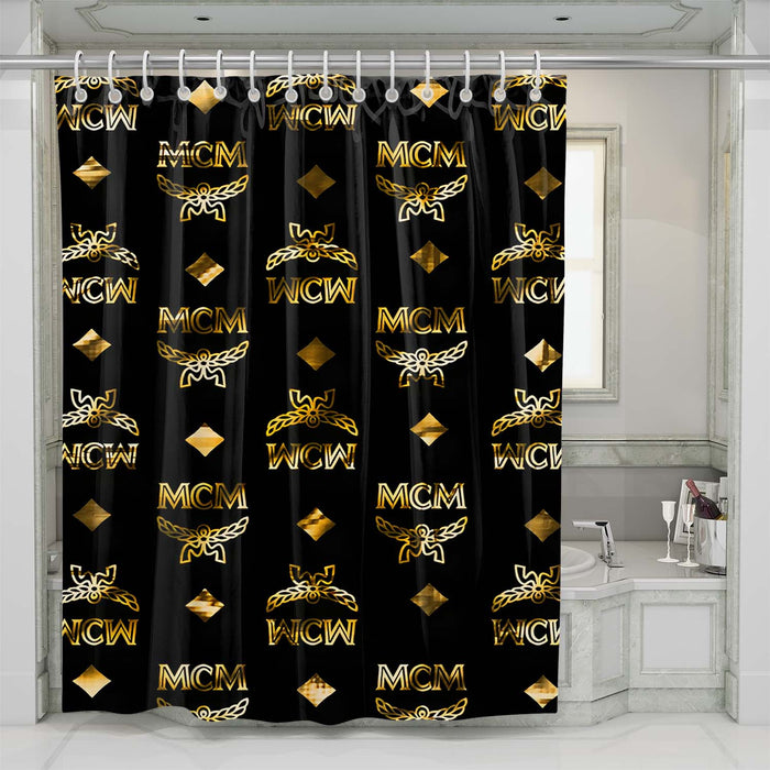 mcm worldwide logo shower curtains