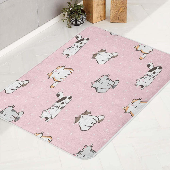 family of cute cats for your pet bath rugs