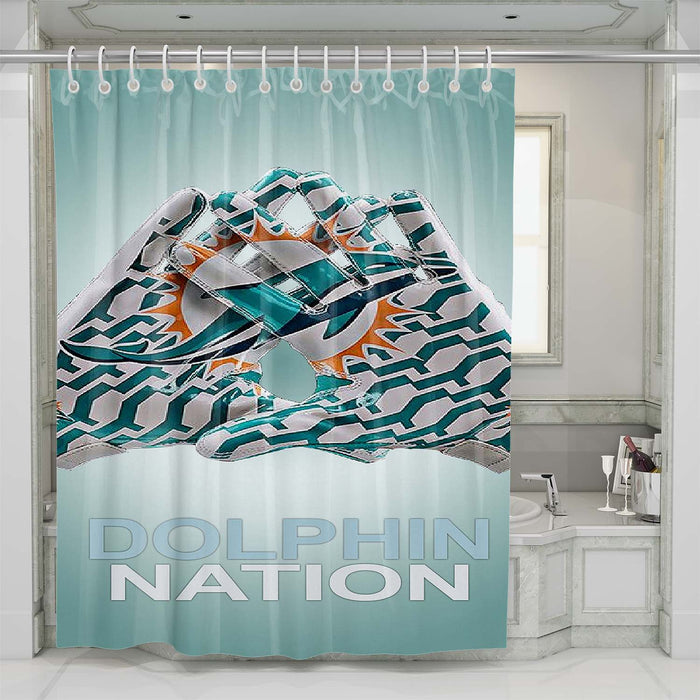 miami dolphins gloves nation shower curtains