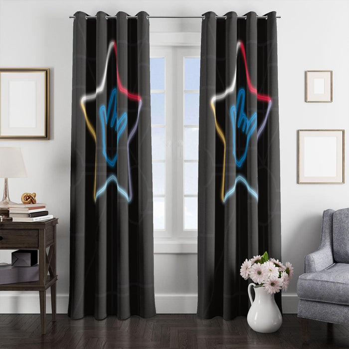 fancy star light neon window Curtain