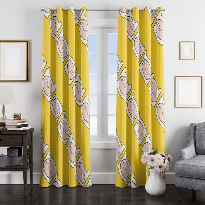 face of finn pattern adventure time window curtains