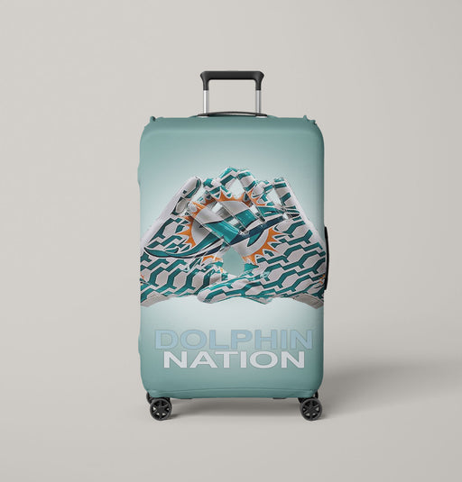 miami dolphins gloves nation Luggage Cover | suitcase