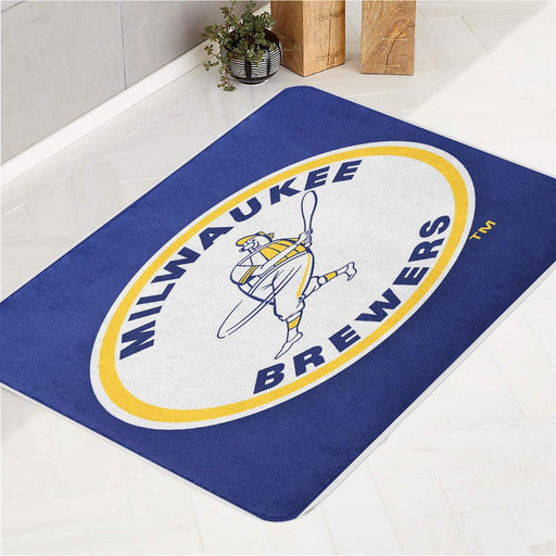 flat logo milwaukee brewers bath rugs