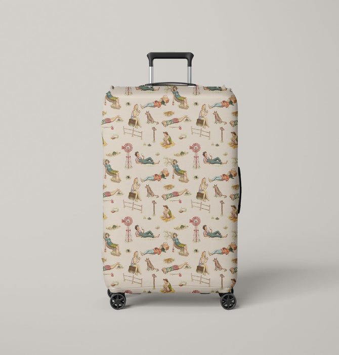 farmer holiday on the beach Luggage Cover | suitcase