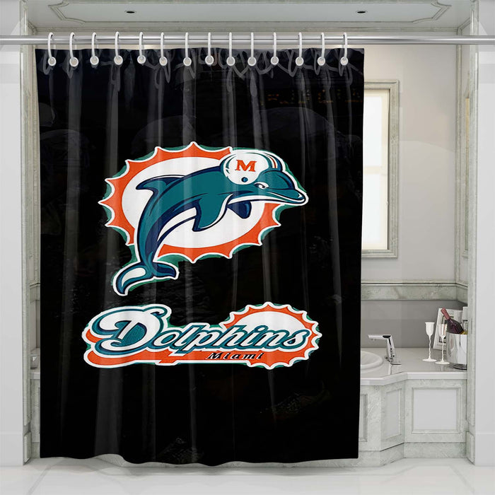 miami dolphins nfl icon 1 shower curtains