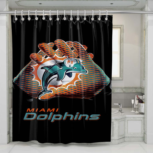 miami dolphins nfl logo 2 shower curtains