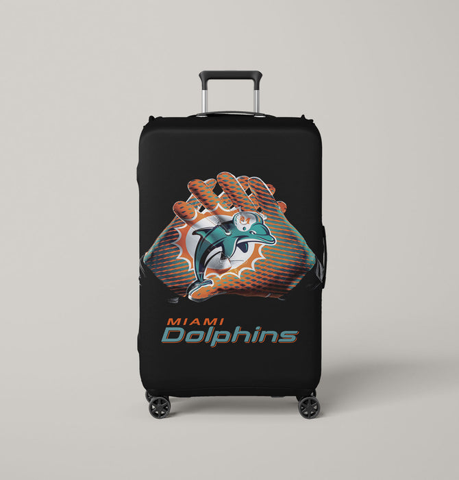 miami dolphins nfl logo 2 Luggage Cover | suitcase