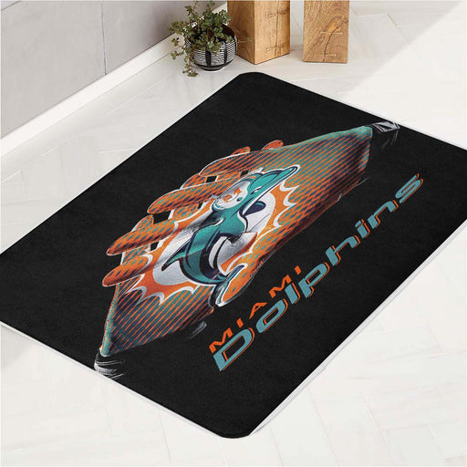 miami dolphins nfl logo 2 bath rugs
