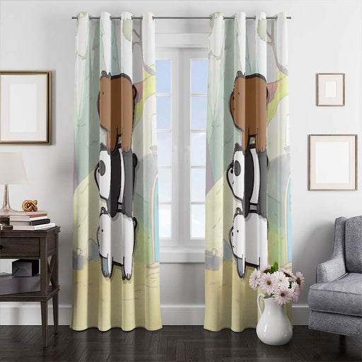 fat we bare bears window curtains