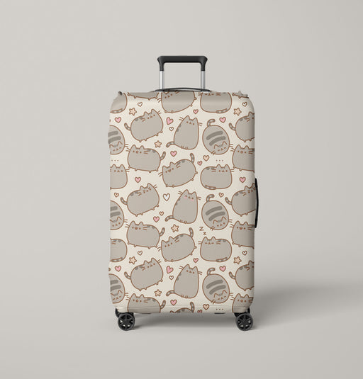 fat grey cats in love Luggage Cover | suitcase