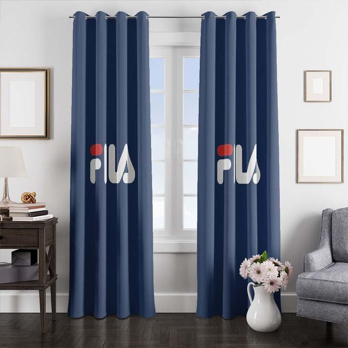 fila logo window curtains