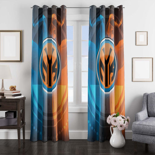 fire blue and red new york knicks window Curtain