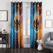 fire blue and red new york knicks window Curtain