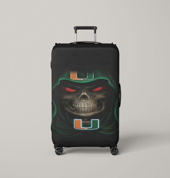 miami hurricanes skull logo Luggage Cover | suitcase