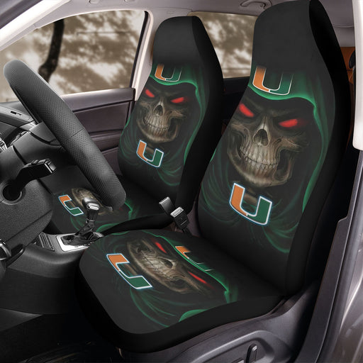 MIAMI HURRICANES SKULL LOGO Car Seat Covers