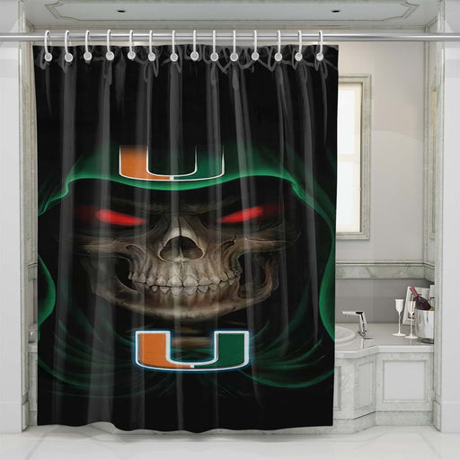 miami hurricanes skull logo shower curtains