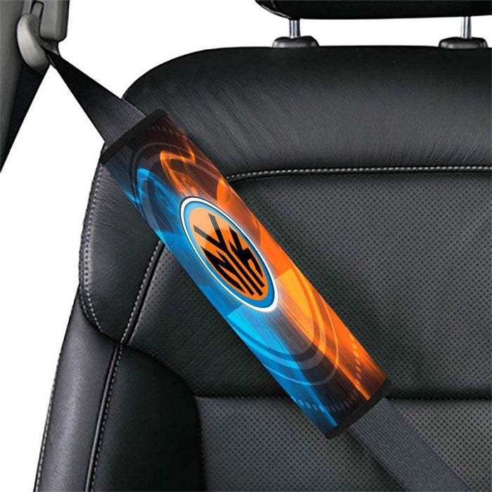 fire blue and red new york knicks Car seat belt cover - Grovycase