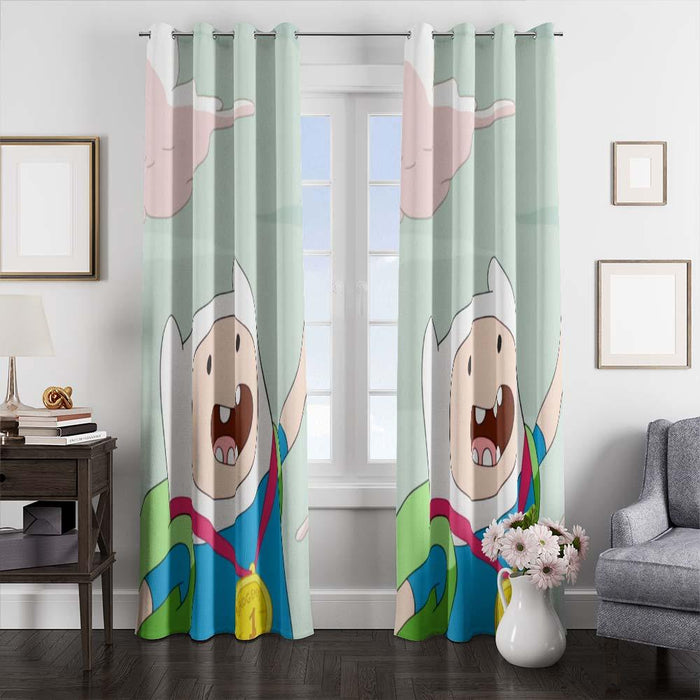 fin champions adventure time window curtains