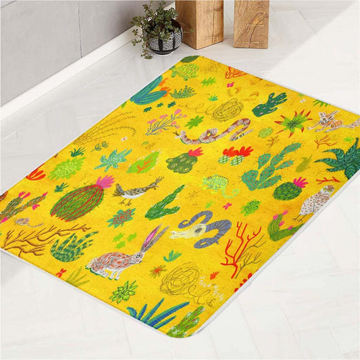 fauna and flora realistic texture bath rugs